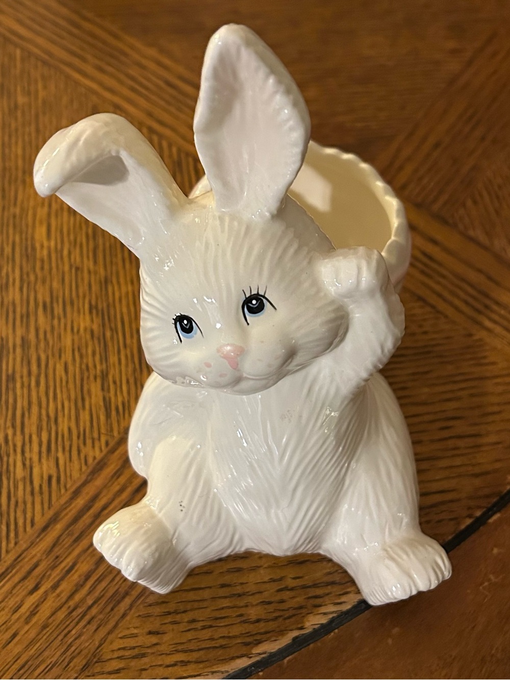 Vintage Ceramic Easter Rabbit Planter